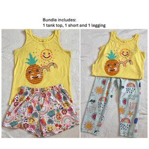 Cat & Jack Girls XL Outfit Bundle Tank Top Shorts Leggings Pineapple Rainbow